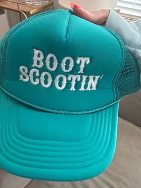 Teal 'Boot Scootin'' Embroidered Trucker Hat
